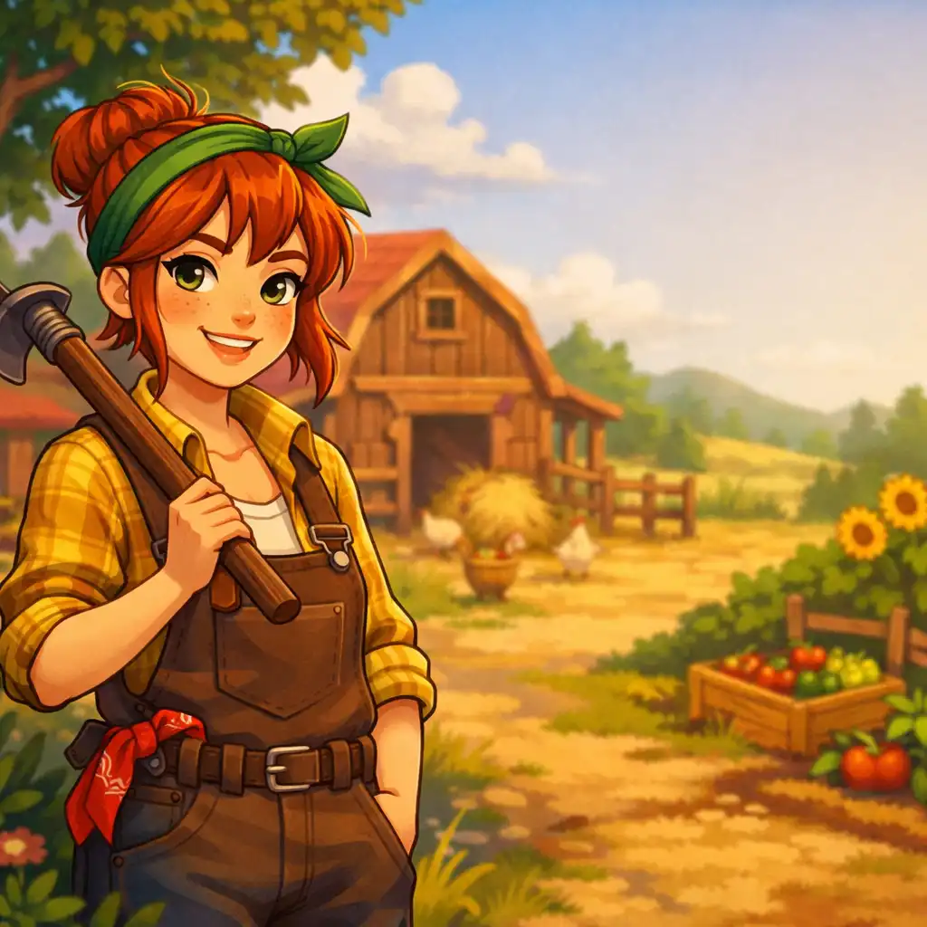 Portret postaci w stylu Stardew Valley